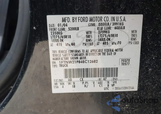 1FTNW21P84EC12682: 44564220