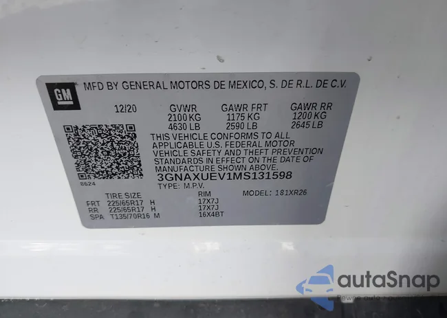 3GNAXUEV1MS131598: 44564271