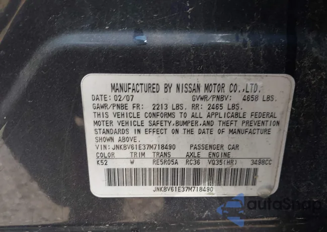 JNKBV61E37M718490: 44564436