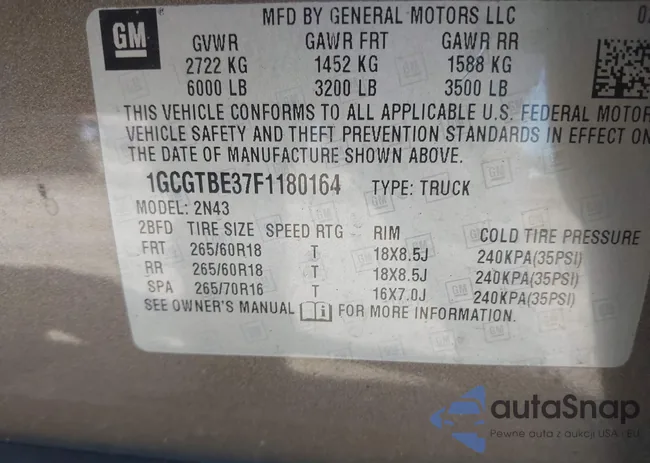 1GCGTBE37F1180164: 44564482