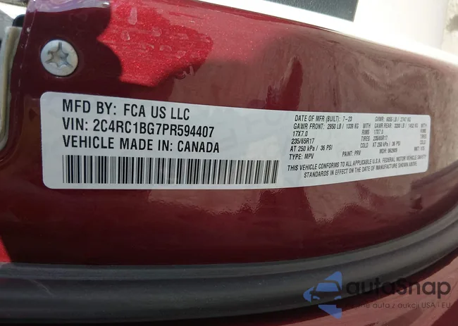 2C4RC1BG7PR594407: 44565563