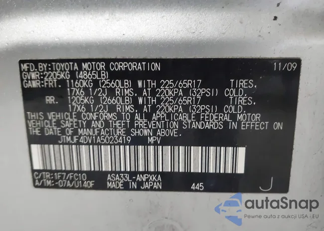 JTMJF4DV1A5023419: 44565592