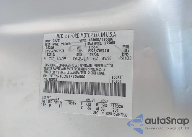 1FTYR10D81PB06500: 44565654