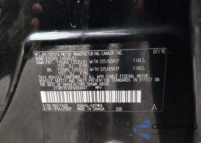 2T3RFREV0FW364647: 44565725