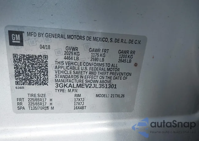 3GKALMEV2JL351301: 44565736