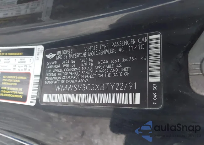 WMWSV3C5XBTY22791: 44565877