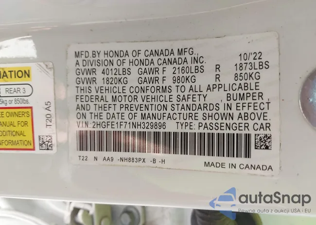 2HGFE1F71NH329896: 44566621