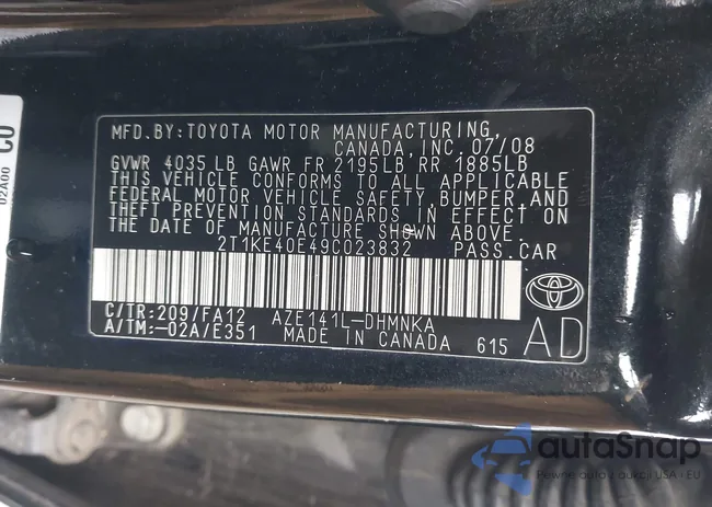 2T1KE40E49C023832: 44566925