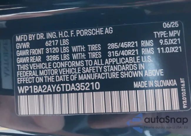 WP1BA2AY6TDA35210: 44566940