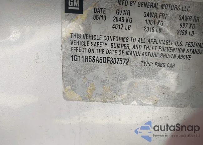 1G11H5SA6DF307572: 44566989