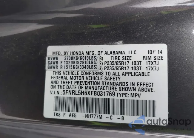 5FNRL5H6XFB031769: 44567024