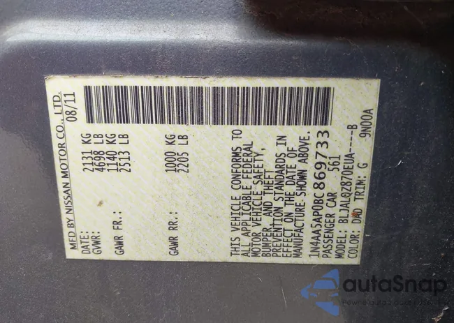 1N4AA5AP0BC869733: 44567639