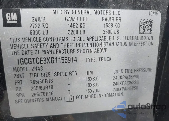 1GCGTCE3XG1155914: 44567741