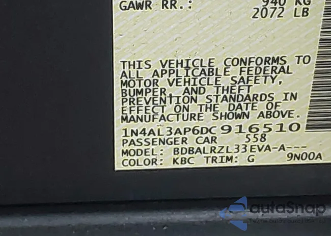 1N4AL3AP6DC916510: 44567868