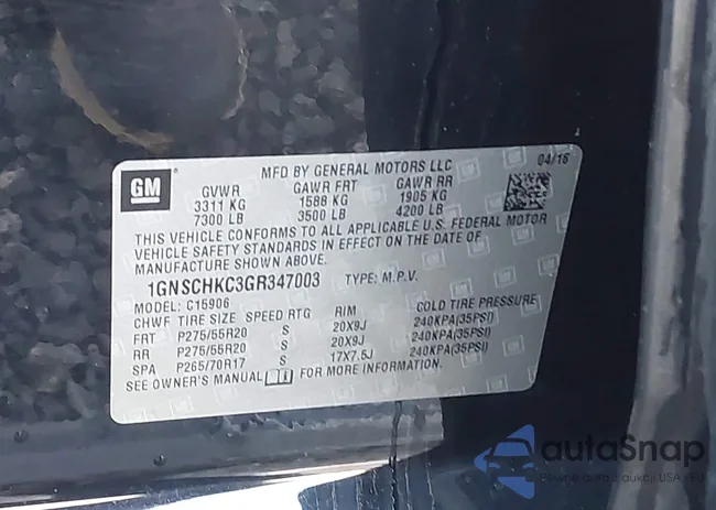 1GNSCHKC3GR347003: 44567896