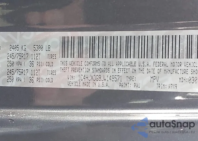 1C4HJXDG9JW149571: 44567927