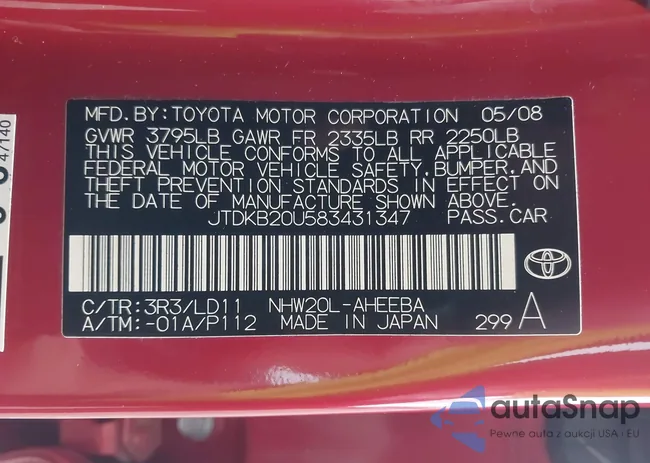 JTDKB20U583431347: 44567939