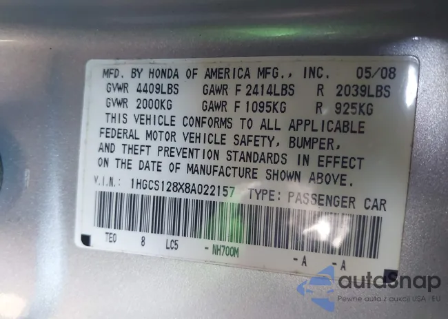 1HGCS128X8A022157: 44568004