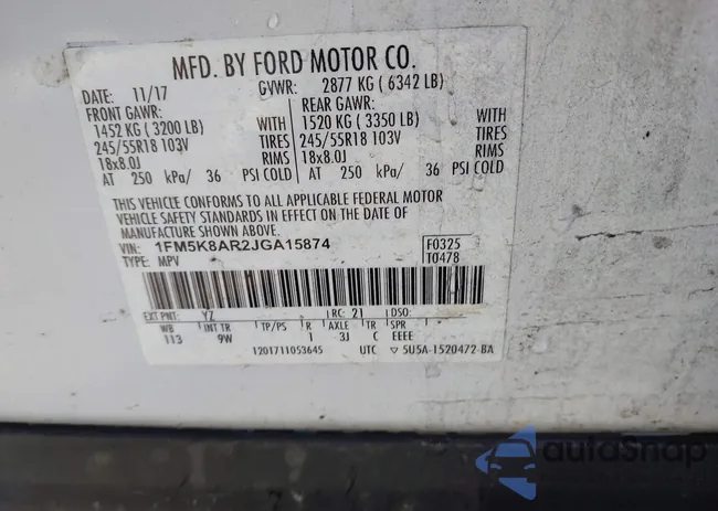 1FM5K8AR2JGA15874: 44567324