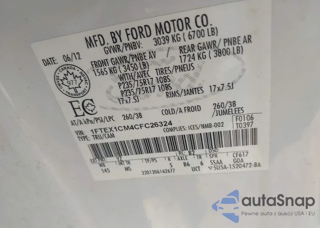 1FTEX1CM4CFC26324: 44567436