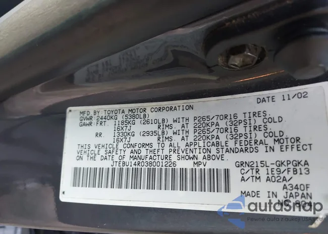 JTEBU14R038001226: 44567447