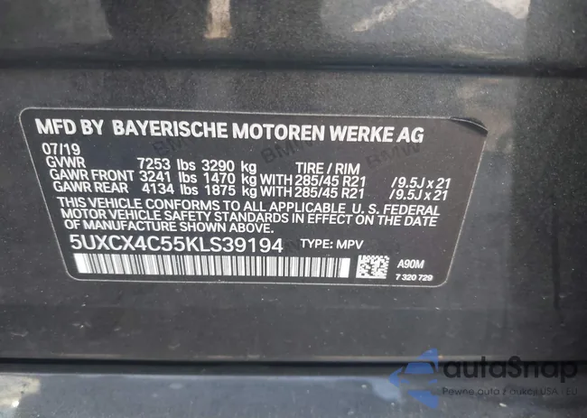 5UXCX4C55KLS39194: 44567502