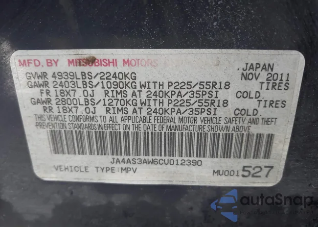 JA4AS3AW6CU012390: 44568604