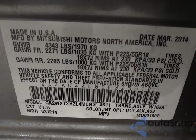 4A4AR4AU0EE025518: 44568618