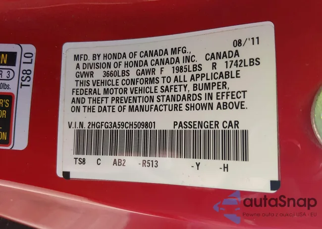 2HGFG3A59CH509801: 44568444