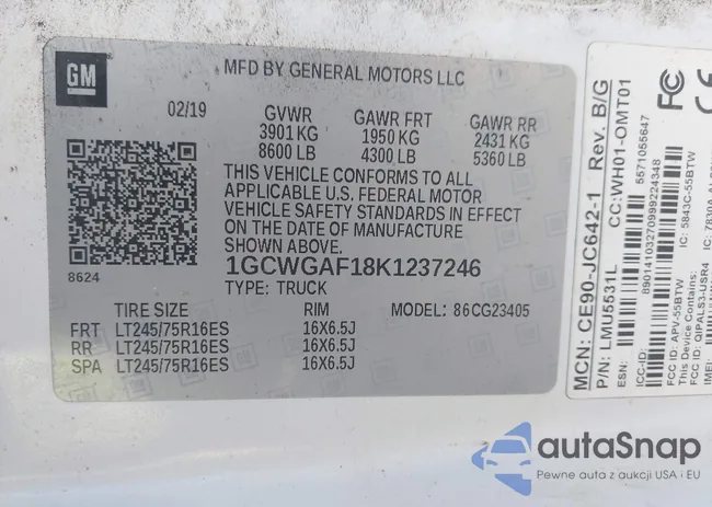 1GCWGAF18K1237246: 44568519