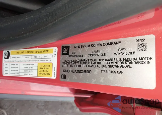 KL8CH6SAXNC026909: 44569628