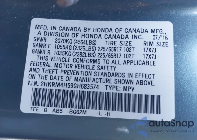 2HKRM4H59GH683574: 44569875