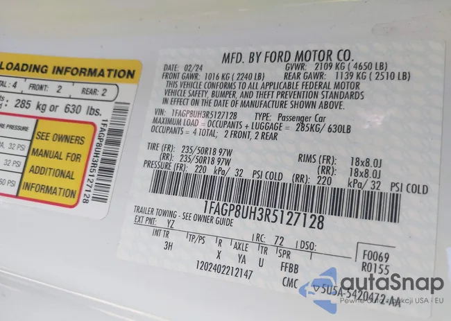 1FAGP8UH3R5127128: 44570060