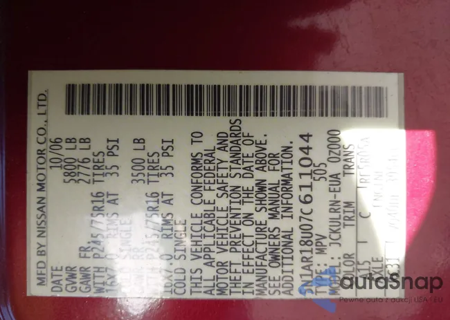 5N1AR18U07C611044: 44570119