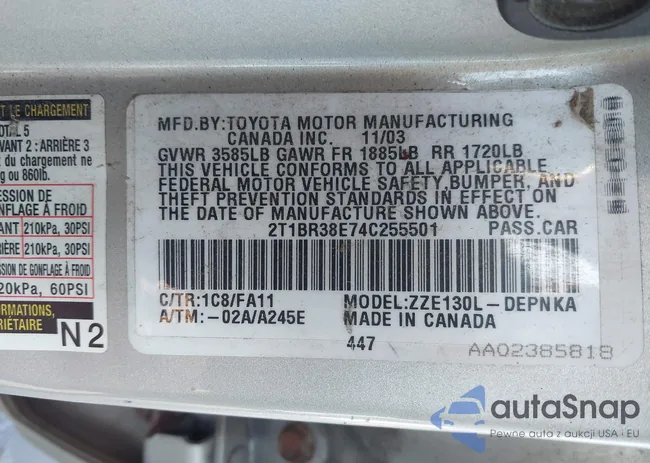 2T1BR38E74C255501: 44570682