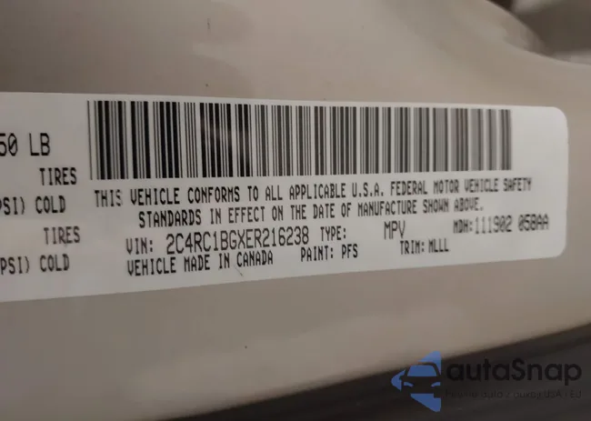 2C4RC1BGXER216238: 44570711