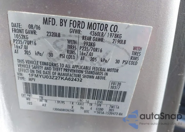 1FMYU03Z27KA62432: 44570882