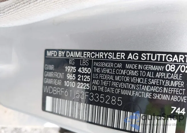 WDBRF61J53F335285: 44570121