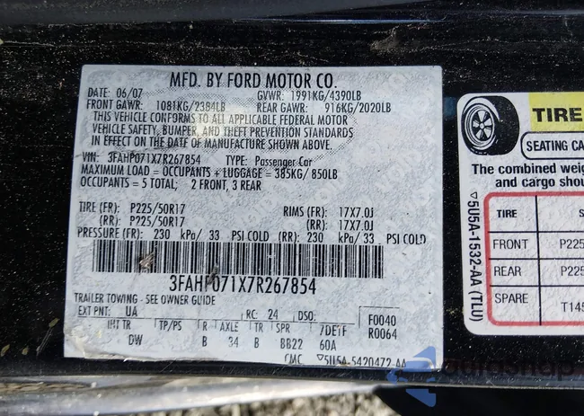 3FAHP071X7R267854: 44570135