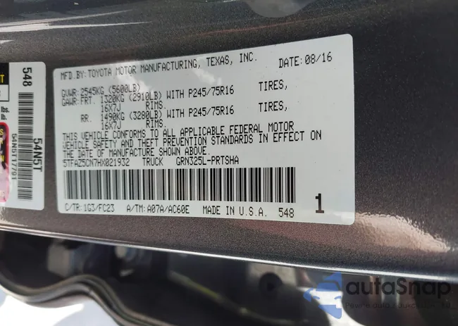 5TFAZ5CN7HX021932: 44570401