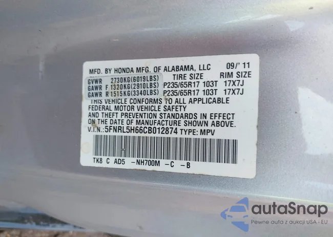 5FNRL5H66CB012874: 44571539