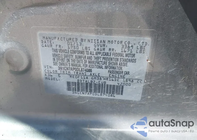 3N1CN7AP0DL874086: 44571603