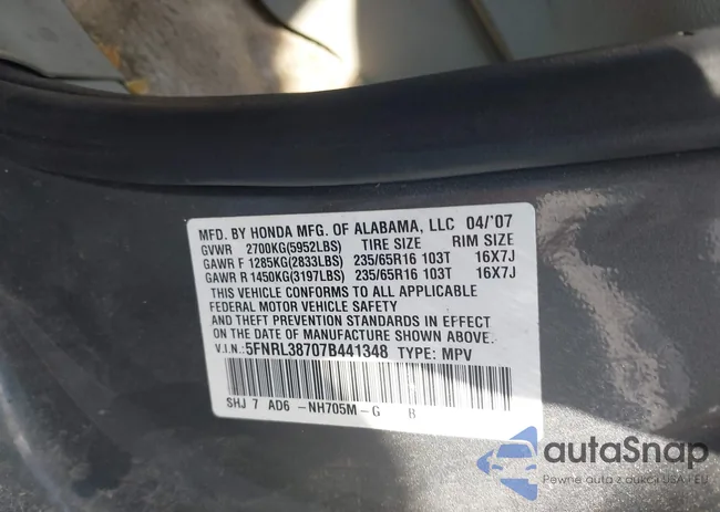 5FNRL38707B441348: 44571630