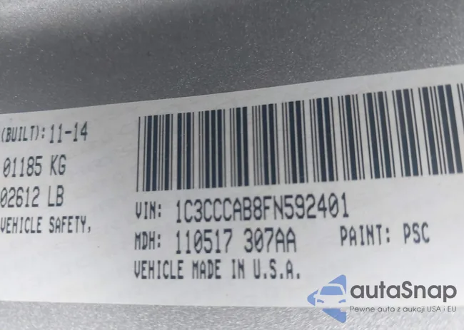 1C3CCCAB8FN592401: 44571864
