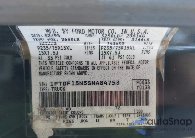 1FTDF15N5SNA84753: 44571939