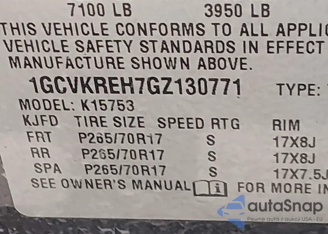 1GCVKREH7GZ130771: 44571141