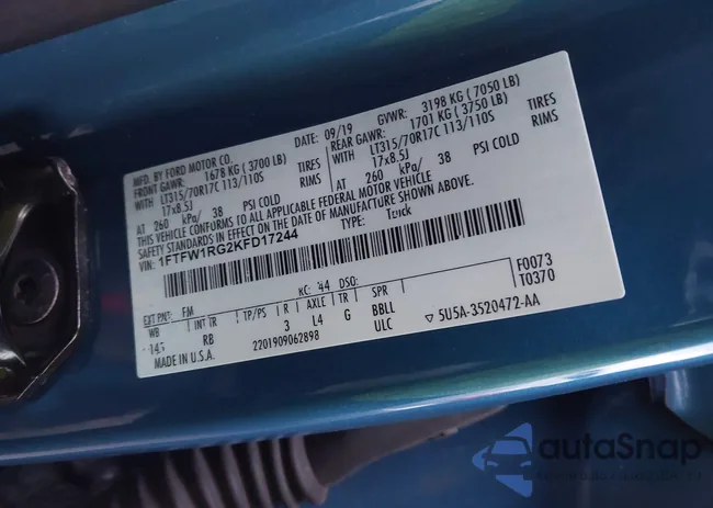 1FTFW1RG2KFD17244: 44571164