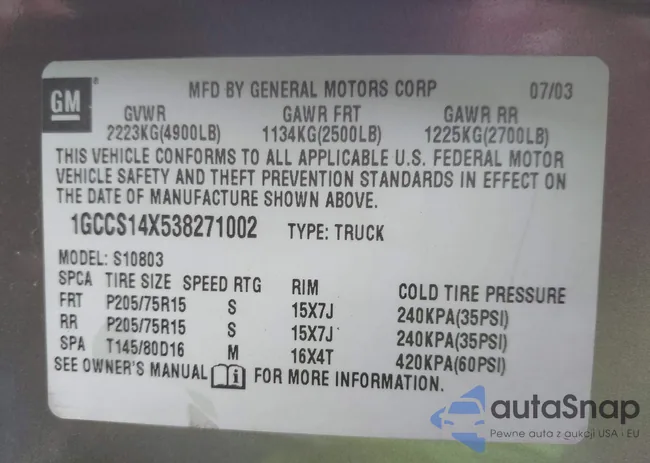 1GCCS14X538271002: 44571217