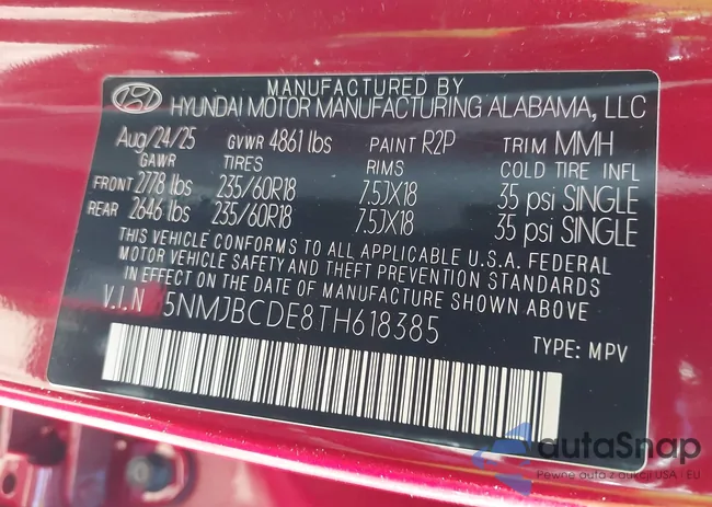 5NMJBCDE8TH618385: 44571369