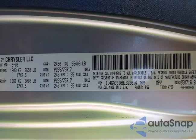 1J4GA39108L622014: 44571386